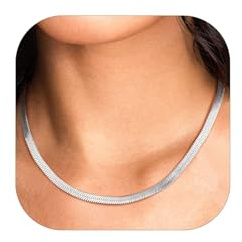 FindChic Damen Choker Halskette 32cm 38cm 46cm Silber Rosegold Schwarz Vergoldet Schmuckbox für Mutter Freundin