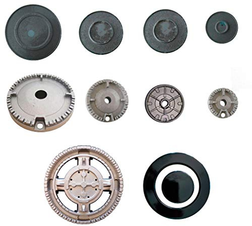 GLEM GAS ARISTON INDESIT HOTPOINT FRANKE NARDI LOFRA SPARTIFIAMMA + BRUCIATORI 5 FUOCHI PER PIANO COTTURA NO ORIGINALE (Kit 5 fuochi doppio medio tripla corona senz asole)