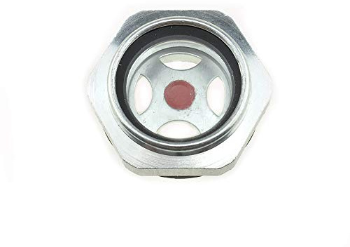 Hahiyo Level Gauge Compressor Sight Glass G1 inch Threaded Size Clear Male Oil Liquid Fitting No Leak Good Seal Thread Engage Well Firm for Driven Silver with Black Rubber Ring Aluminum Alloy 1pcs