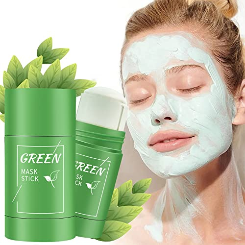 Green Tea Mask Stick for Face, Deep Cleansing Mud, Green Tea Purifying Clay Stick Mask For Blackhead Remove, Anti-Acne Oil Control & Clean Pores for All Skin Types Women and Men (1PCS)