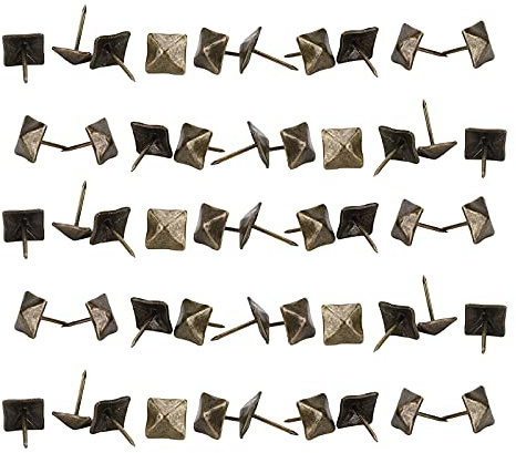 Yuecoom 50pcs Clous De Porte Vintage, Rétro Cyan Bronze étiquette en Métal Meubles Canapé Chaussure Porte Goujon, Décoratif Meubles Matériel Tack Pouce Punaise(14mm*20mm)