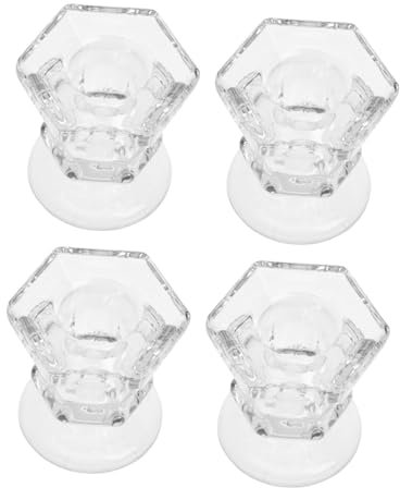 DECHOUS 4pcs European Glass Candlestick Holders Modern Decorative Candlestick Holder for Desktop Wedding Home Dining Table Centerpiece