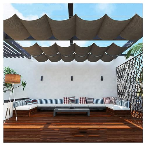 Retráctil Ola Velas De Sombra,Toldo retráctil de Sombra Ondulada,Cubierta de Sombra de Techo de HDPE,Vela De Sombra para Exterior Jardín Patio Cubierta (Size : W0.6*L3m/W1.96*L9.84ft)