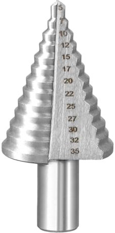 QWORK® Punta a Gradino, Ø 5-35mm Punte Trapano Metallo 13 Livelli Punta Conica Trapano, per Metallo, Legno, Plastica