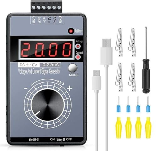 Jadeshay Generateur de Signaux 4-20ma, Générateur De Signal Portatif Tension ±0-5-10V+ Courant 0-4-20mA Source de Signal Analogique Calibrateur