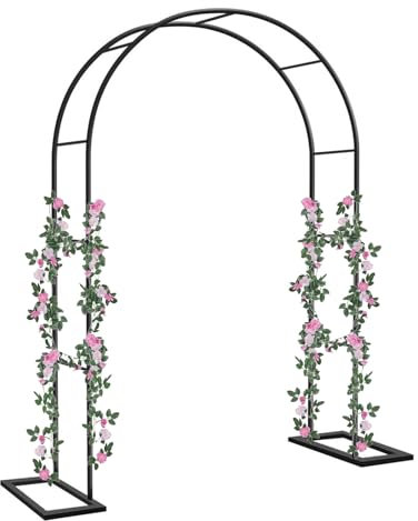 Arco de Jardín de Metal Arco de Rosas Rectangular Arco de Boda Inoxidable para Exterior Patio Pérgola Plantas Trepadoras Arco para Plantas Resistente(Blanca,180x220cm)