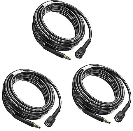 Pvc Manguera Alta de Plástico de 8m Presión de Lavadora | Uso Agua Fría, Flexible y Duradera, Negro para Limpieza de Coche y Lavadora