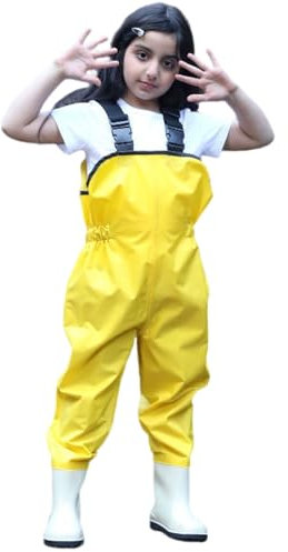 Serenitison Kinderwathose,Anglerhose Wasserdicht mit Stiefel,Wathose für Jungen Mädchen,Schmutzabweisend,Brust Wathose,Atmungsaktiv,für Kinders Freien Angeln,Waten,Jagen,Bauernhof Gartenreinigung