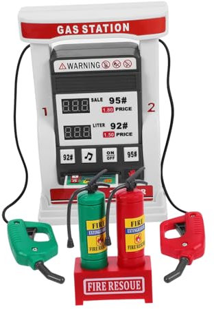 TOYANDONA Kit Stazione Benzina Giocattolo Assemblabile Con Funzione Vocale e Contatore Digitale Per Ragazzo Ragazza Ragazza Plastica Durevole Doppio Display e Doppia Pompa Auto-servizio Educ