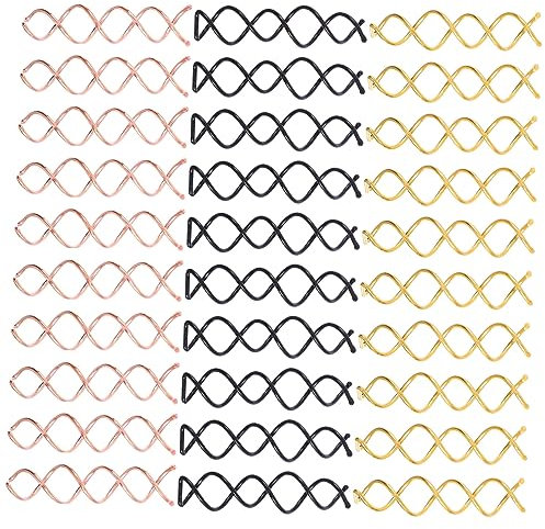 FRCOLOR Spiral Hairpin Bun Hair Clips Set 30pcs Spiral Twists Screw Pin Spring Clip for Styling Invisible Ties for Medium-length for School Work Prom Wedding