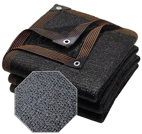 Bâche d'ombrage noire de 3 x 6 m résistante aux déchirures - Maille pour serre, balcon, niche, anti-âge, respirante, résistante aux UV - Pour extérieur (3 x 6 m)