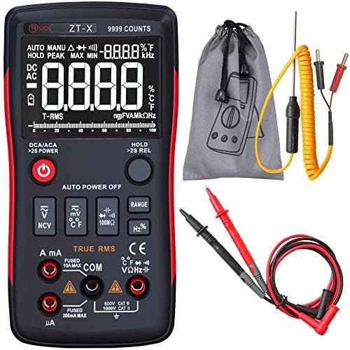 Multimètre numérique ZOYI ZT-X 9999 points Plage automatique True-RMS NCV VFC LCR Testeur Ampèremètre Condensateur Ohm Température Graphique à barres analogique Micro Tension Testeur de courant