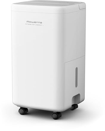 Rowenta Extreme Dry Compact +, Deshumidificador 16L/día para Habitaciones hasta 40m², Secado de Ropa 30% Más Rápido, Silencioso <40,5dB, 3 Modos con Temporizador, Indicador de Humedad, DH5260F0