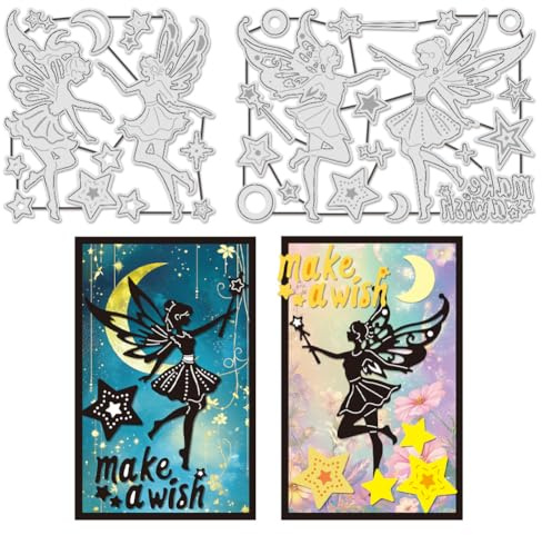 UNICRAFTALE 28 Stück Feenstern Stanzformen Für Die Kartenherstellung Engel Fantasie Elfe Stanzformen Metall Stanzform Für Scrapbooking Schablone DIY Prägung Papier Album Basteldekor