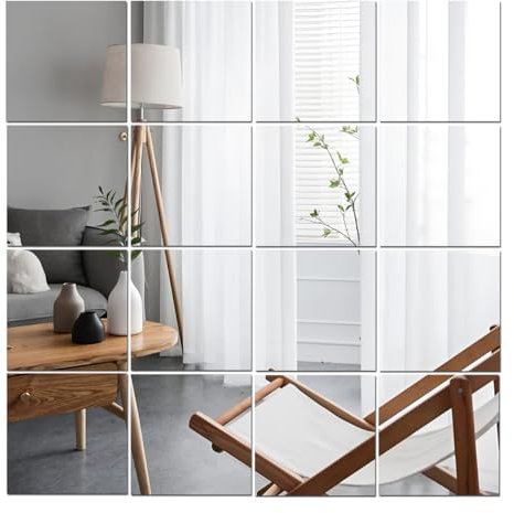 Lokiiz Acryl-Spiegel-Aufkleber für Wände, HD-Spiegel, DIY-Fliesen, bruchsicher, Wandspiegel, zum Aufkleben, Make-up, Zuhause, Workout, Fitnessstudio, Flur, selbstklebend, 10/16 Stück