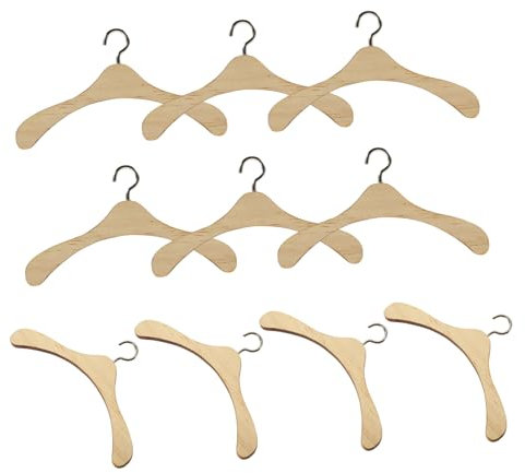 CIYODO 10stücke Holz Kleiderbügel Für Puppe Kleine Puppenkleiderbügel Zum Aufhängen Von Puppenkleidung Dekoration Für Puppenhaus