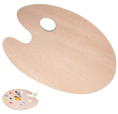 Paleta de Pintura de Madera Paleta Pinturas OleoPaleta de Mezcla de Pintura con Agujero para Pintura óleo Acrílica Acuarel