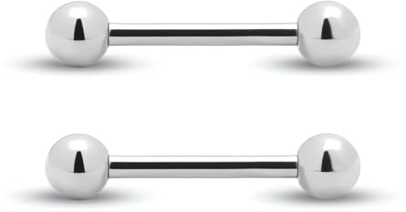 Body CAC 2 Piezas-16G×12mm Titanio Lengua Anillo Pezón Recto Barra Barras Puente Piercing Joyería