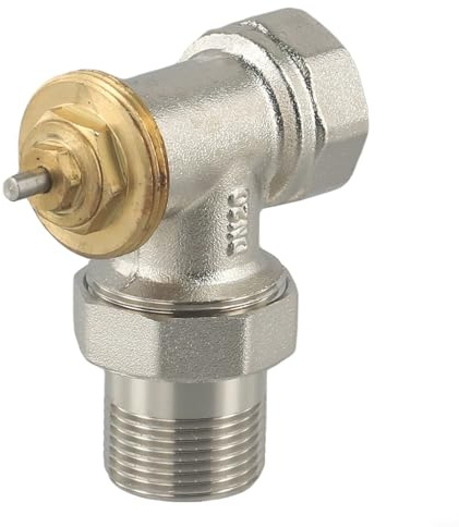 Válvula de regulación termostática de ángulo de latón - DN15 DN20 sin cabeza - M30 x 1,5 mm rosca autorregulable control de temperatura - para sistemas de calefacción de radiador (DN20)