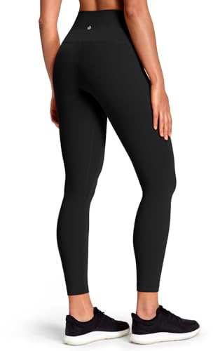 HeyNuts Workout Pro 7/8 Leggings for Women, High Waisted Compression Workout Leggings Athletic Tummy Control Buttery Soft Yoga Pants 25'' Black M(8/10)