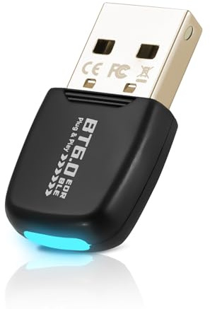 Bluetooth 6.0 Dongle para PC, adaptador USB Bluetooth con doble modo BLE para Windows 11/10/8.1, compatible con ratón, teclado, auriculares, controlador, adaptador Bluetooth PC