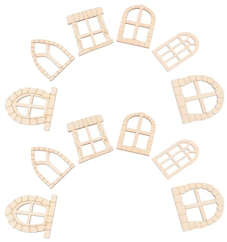 NESTINGHO Unfinished Fairy Doors Wooden Miniature Door Frames 100pcs DIY for Garden Trees Beige with Easy Installation Unique Wood Design for Outdoor Space and Home Decoration
