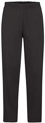 Fruit of the Loom Mens Open Hem Jog Pants 2XL Black