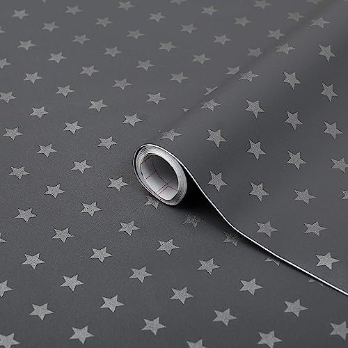 d-c-fix Klebefolie Dekore Stars grey selbstklebende Folie wasserdicht realistische Deko für Möbel, Tisch, Schrank, Tür, Küchenfronten Möbelfolie Dekofolie Tapete 45 cm x 2 m