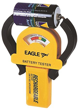 Eagle Compact Battery Tester Checker for 1.5V AA AAA C D 9V, PP3 and Button Cell Batteries (Requires No Battery to Operate)