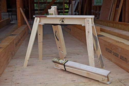 Burro Brand Sawhorse's 29 Folding Wood Sawhorse (Hide-A-Horse) Pair