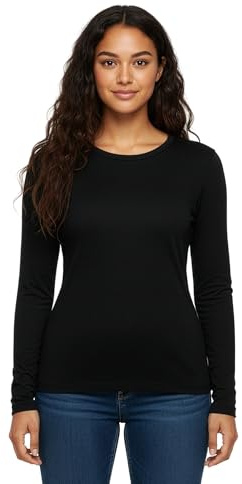 menique Damen 100% Merinowolle Langarmshirt, 160 GSM Thermo-Unterwäsche | Warmes atmungsaktives Baselayer-Oberteil, geruchshemmend und weich, Sport Skifahren Wandern Outdoor, temperaturregulierend