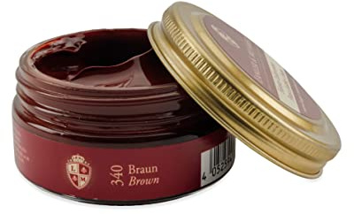 Langer & Messmer feinste Ledercreme zur Glattlederpflege - hochwertige Schuhcreme für die Schuhpflege 50ml | Für alle Glattlederschuhe geeignet | Braun