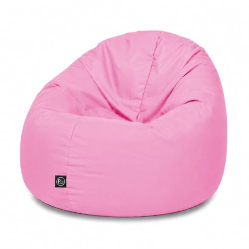 PATCH HOME Sitzsack 2 in 1 Sitzkissen Bodenkissen für Erwachsene & Kinder - Gaming mit Füllung Kissen Sessel BeanBag (Ø 125cm, Altrosa)