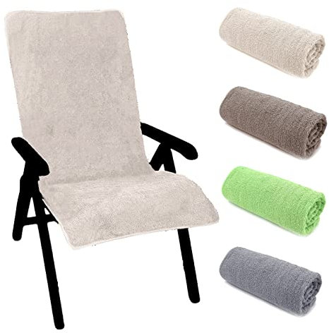 heimtexland ® Typ772 Coussin en tissu éponge pour chaise à dossier haut pour chaise de jardin, sauna et serviette hygiénique Beige