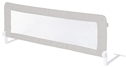 roba Bettschutzgitter Klipp-Klapp 100 cm - Rausfallschutz klappbar für Babys & Kinder - Schutzgitter für Kinderbetten - 50 cm hoch - Grau