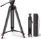 NEEWER 74 Pro Videostativ mit Fluidkopf,Robustes Aluminiumstativ mit 360°Schwenk&160° Neigekopf,QR Platte kompatibel mit 501,Durchmesser 75mm Schüsselsockel für DSLR Kamera Camcorder, GM88
