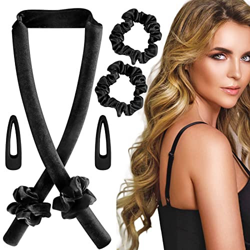 New Locken Ohne Hitze,Samt Heatless Curls Band Lockenwickler über Nacht mit Haarnadel Rutschfest Locken über Nacht DIY Heatless Hair Curler Set Haarband Locken über Nacht für Mittleres丨Langes Haar