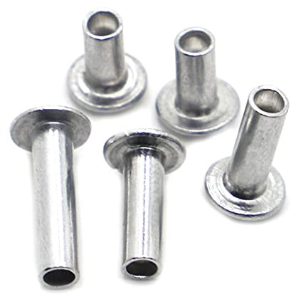 GB873 En Alliage D'aluminium Rond Plat Trass Tête Semi - Creux Tige Rivet,M2 50PCS,Stem Length 10mm