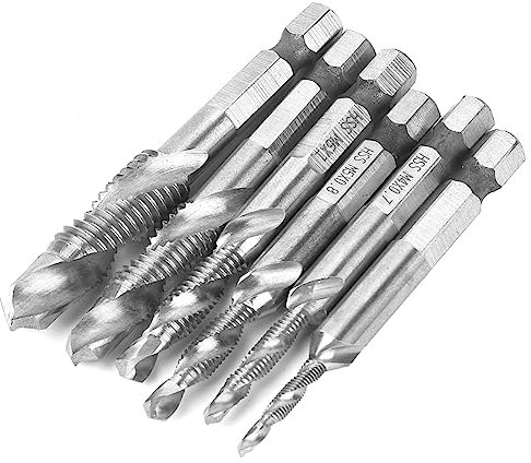6 Pieces HSS Tap Compound Tap with Hexagonal Shank (M3) Filling Cessor
