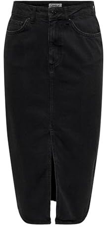 Only Onlbianca Midi - Gonna da Donna DNM Rea Noos Rock, Nero delavé, L
