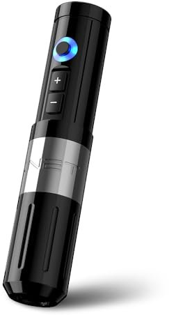 Xnet Penna rotativa senza fili per tatuaggi, con motore brushless, leggera, con batteria da 800 mAh, per penna a cartuccia, display LCD digitale, fornitura di tatuaggi per principianti e artisti,