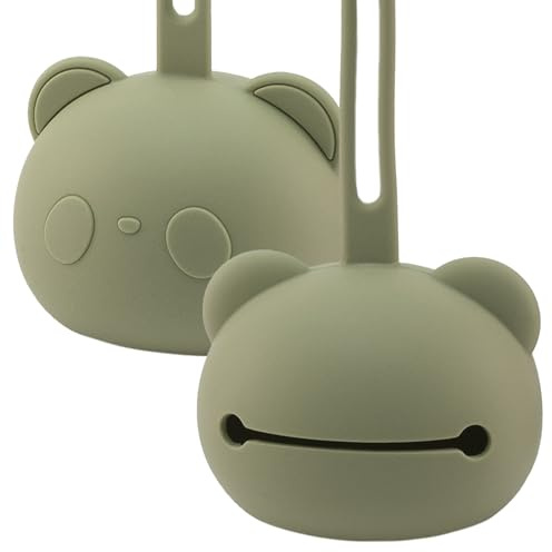 BABYZOCO Porte-tétine pour bébé, boîte à tétine en silicone, étui pour ranger la tétine, porte-tétine, housse pour tétine, sans BPA, silicone, unisexe (vert pastel)