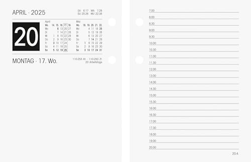 BRUNNEN Sändningskalender (2025), 2 sidor = 1 dag, 80 × 108 mm