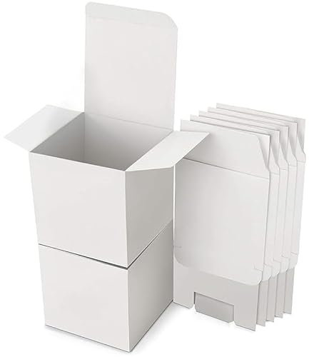 Geschenkbox,15 Stk Geschenkboxen Kraftpapier,Karton Schachteln, Bastelkarton,Quadratisch Geschenkbox Set,Pappschachteln mit Deckel,für Geschenke, Geburtstag, Party, Hochzeit(5 x 5 x 5 cm, Weiß)