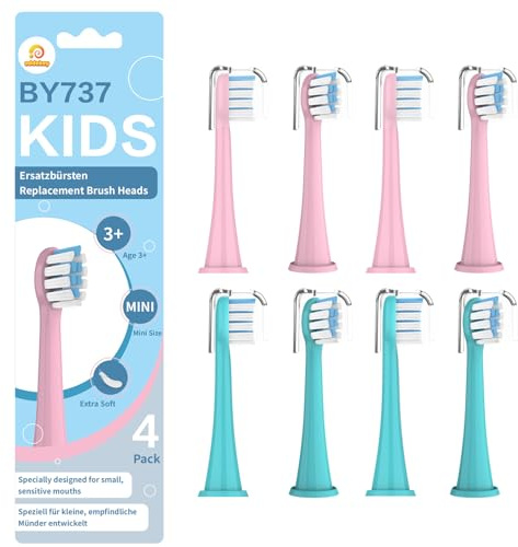 OddeKey Kids Ersatzbürsten Kompatibel mit Philips Sonicare Kids, Kariesprophylaxe, mini Ersatzbürsten für Kinder ab 3/7 Jahre, 8 Stück, Mehrfarbig