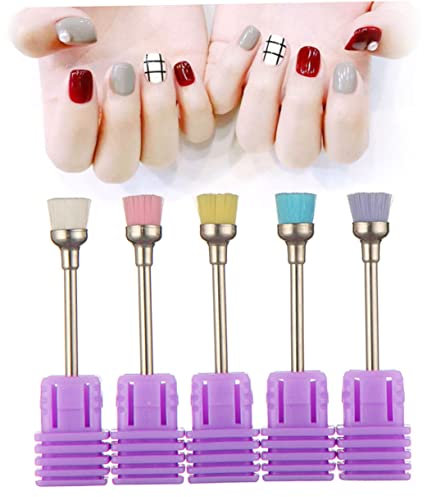 Ipetboom 5pcs Professional Nail Art Dust Brush Nail Drill Cleaning Brush for Drill Bits Art Tools for