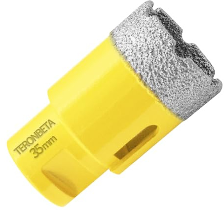 Teronbeta Diamant Fliesenbohrer 35mm, M14 Vakuumgelöteter Diamantbohrer Lochsäge Kernbohrer für Fliesen Porzellan Keramik Granit Marmor