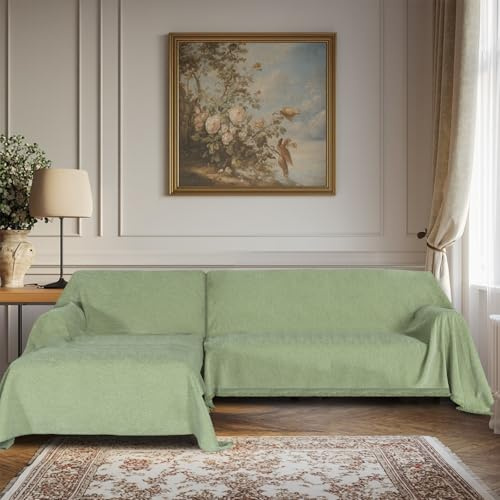 BellaHills Sofa Überzug 3 Sitzer Ecksofa I Form Wasserdicht Sofaüberwurf Kratzschutz Sofa Katze Sofabezug Waschbar Chenille Sofaschoner Schutzdecke Couch Überzug