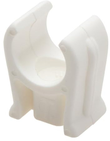 Plastic Pipe Clips 15mm (5/8 inch) White Single Screw Fixing, Pack of 10