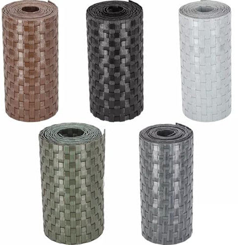 EffeDecor Fasce Oscuranti Stuoia Frangivista in Polietilene Rattan H19 cm Rete Rotolo Per Recinzioni,Cancelli,Ringhiere,Balconi o Giardino con 2 Clips Fissaggio Inclusi (Grigio)